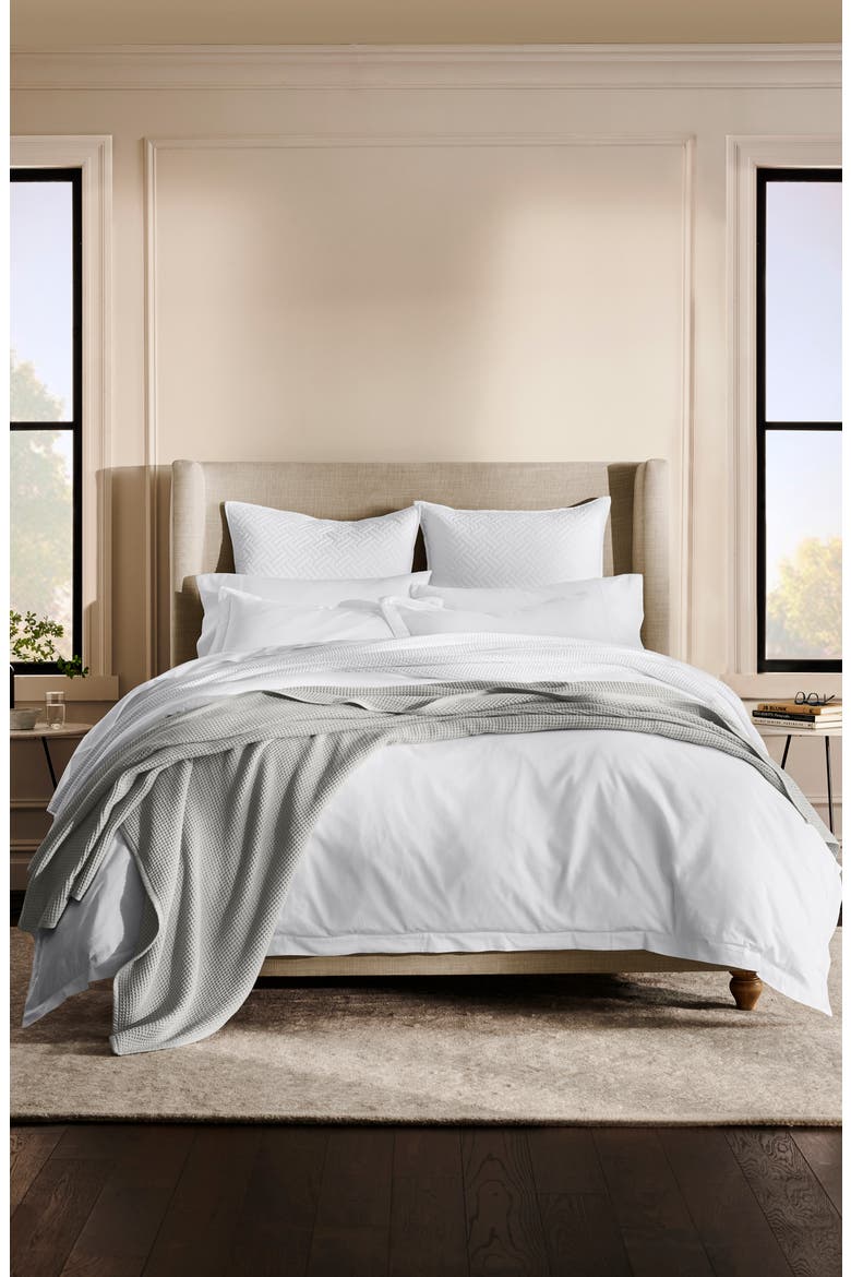 Waffle Organic Cotton Blanket, Alternate, color, PEWTER