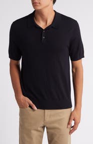 Vince Short Sleeve Merino Wool Polo Sweater