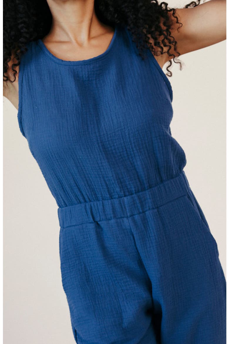 Jameela Organic Cotton Gauze Jumpsuit, Alternate, color, Deep Sea