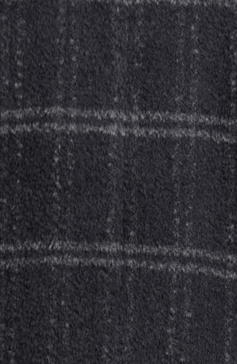 Eileen Fisher High Collar Plaid Coat, Alternate, color, Charcoal