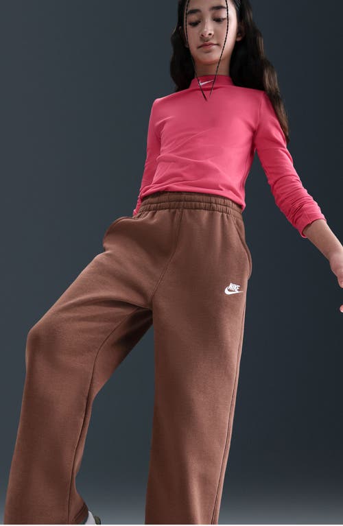 Nike Kids' Sportswear Club Fleece Wide Leg Sweatpants In Brown
