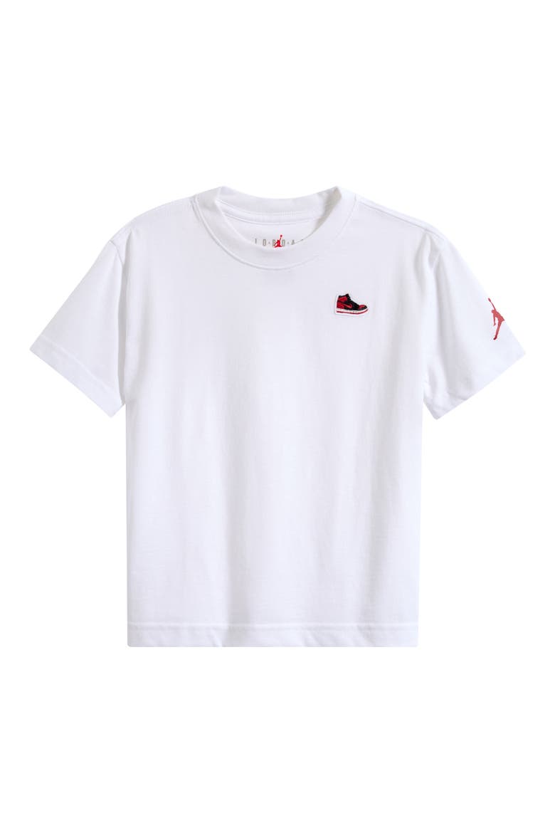 Kids' Jordan Sneaker Patch T-Shirt, Main, color, WHITE/ BLACK