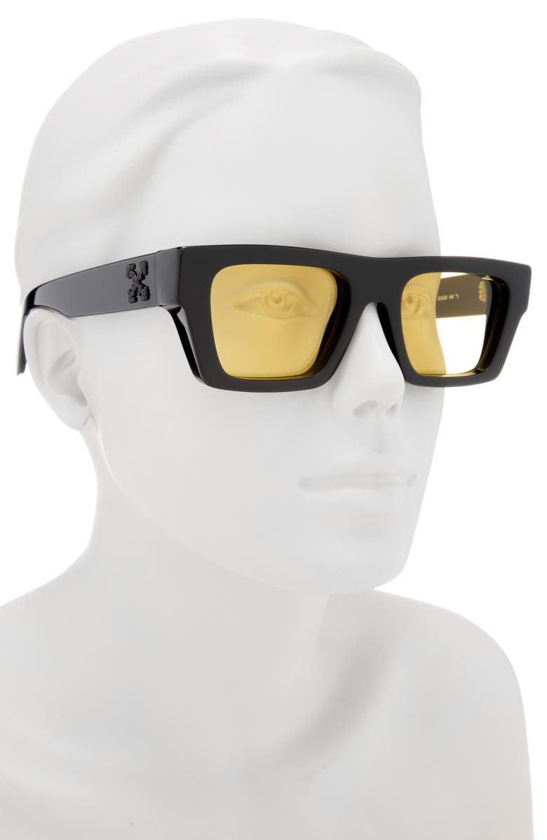 Off-White Oregon 52mm Square Sunglasses, Alternate, color, Black Yellow