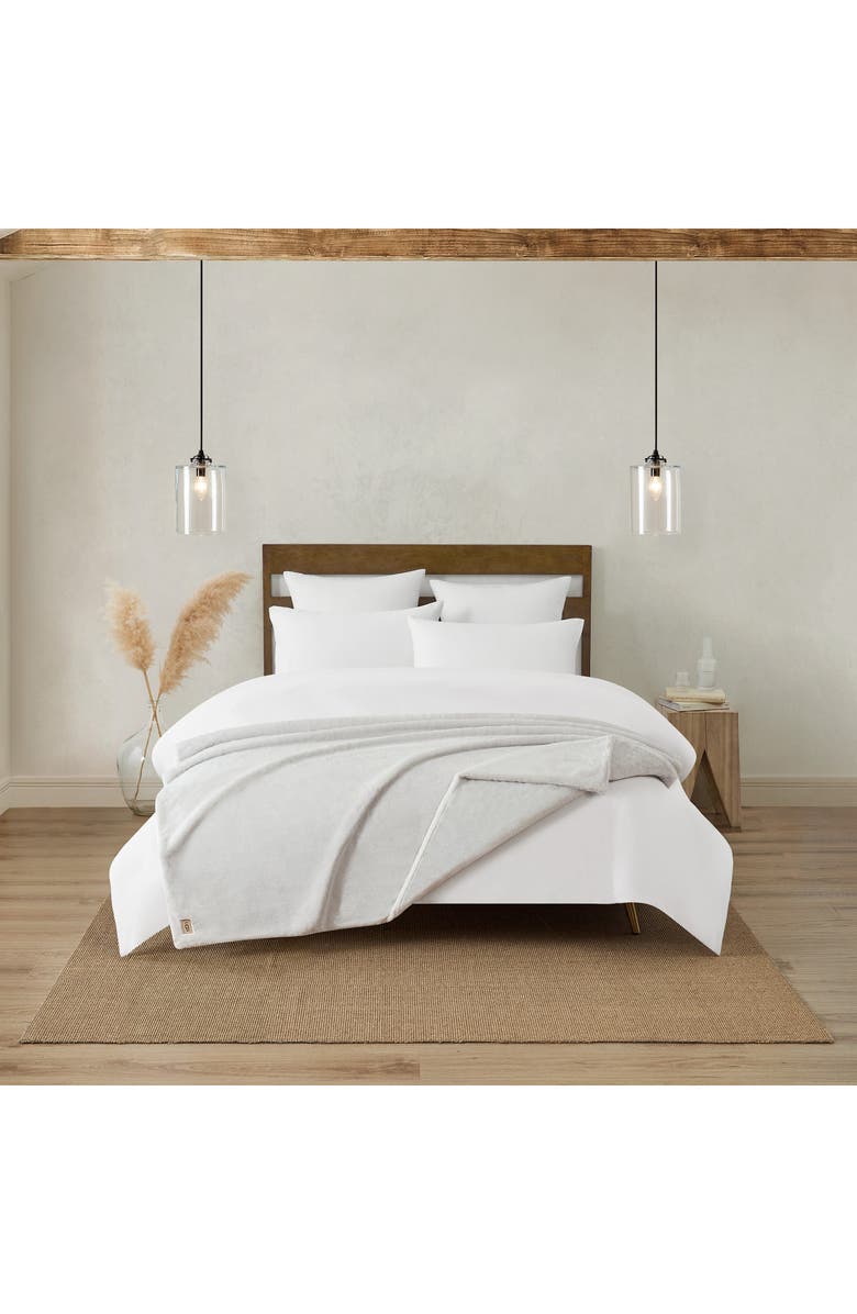 UGG<sup>®</sup> Marcella Faux Fur Throw Blanket, Alternate, color, Stone