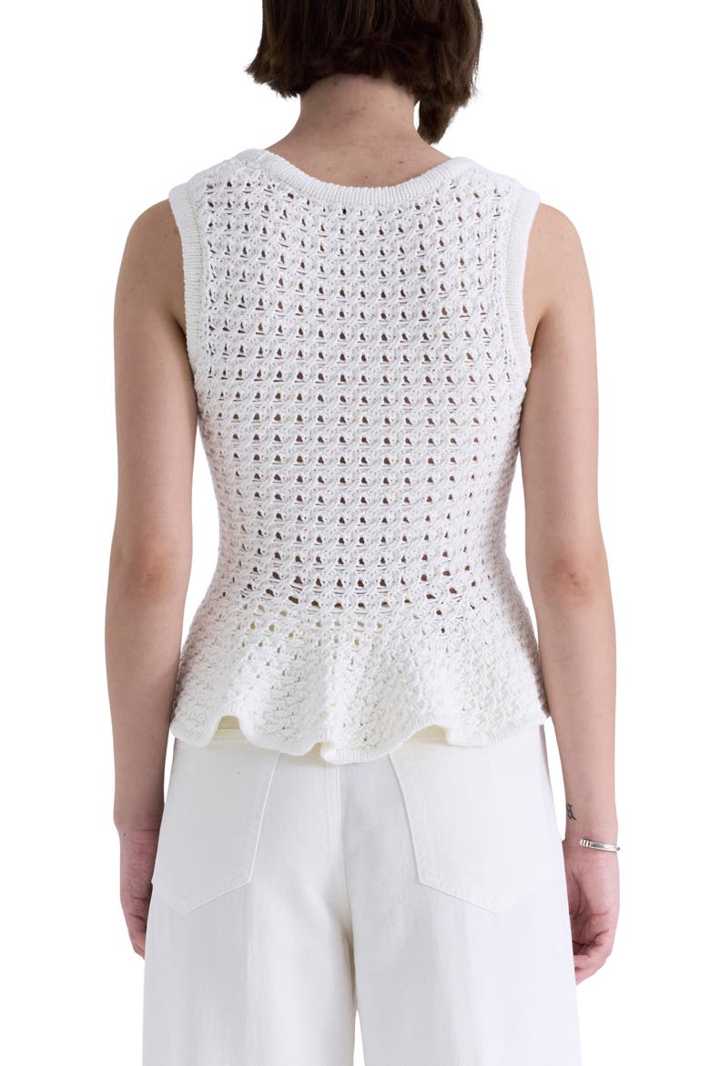 Anna Peplum Sweater, Alternate, color, WHITE