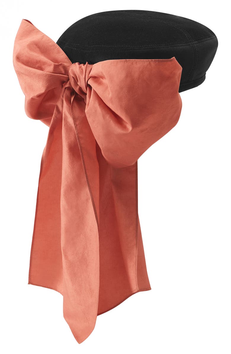 Helen Kaminski Silk Taffeta Beret, Alternate, color, Black/Blossom