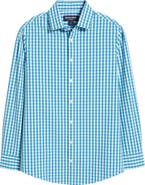 Mizzen+Main Leeward Trim Fit Gingham Stretch Button-Up Shirt