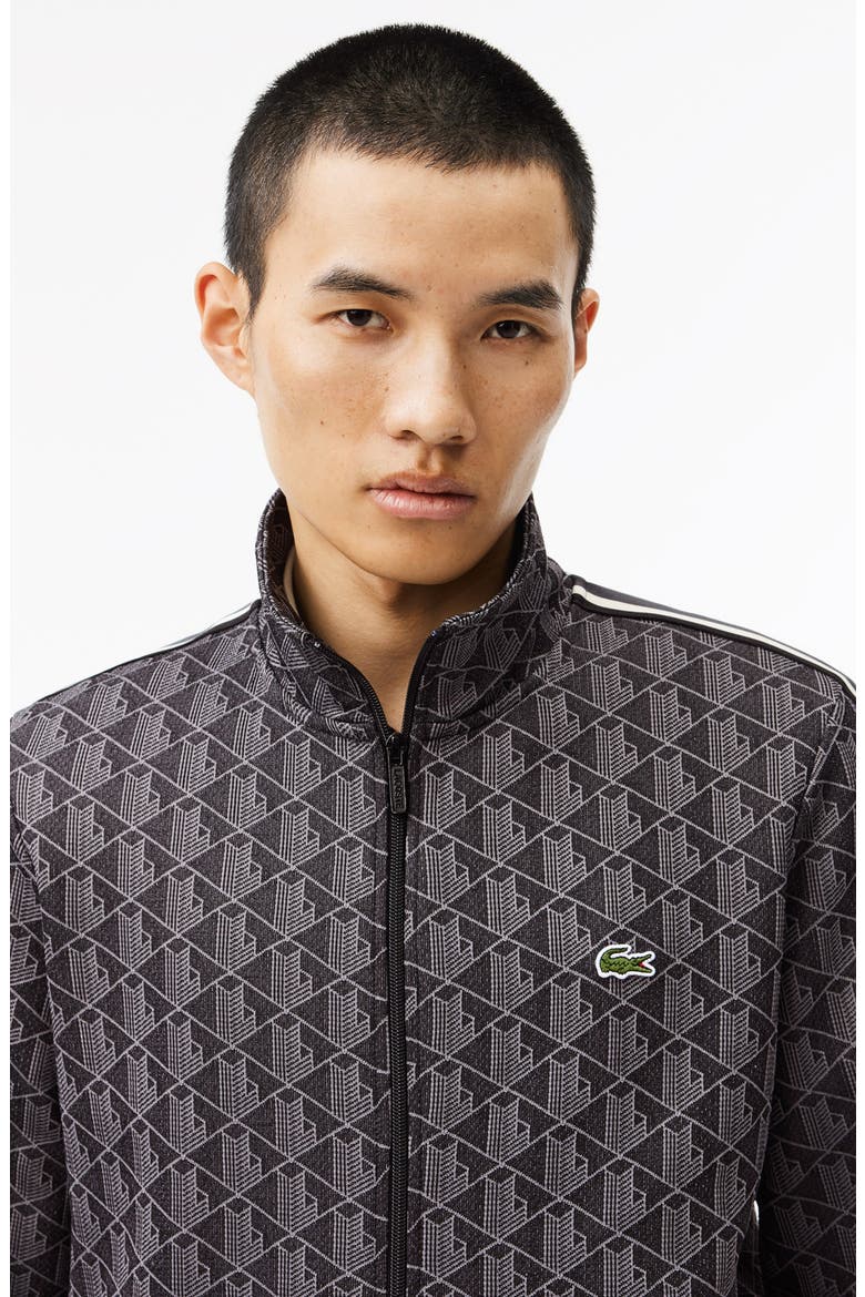Logo Monogram Stripe Track Jacket, Alternate, color, BLACK GRAPHITE