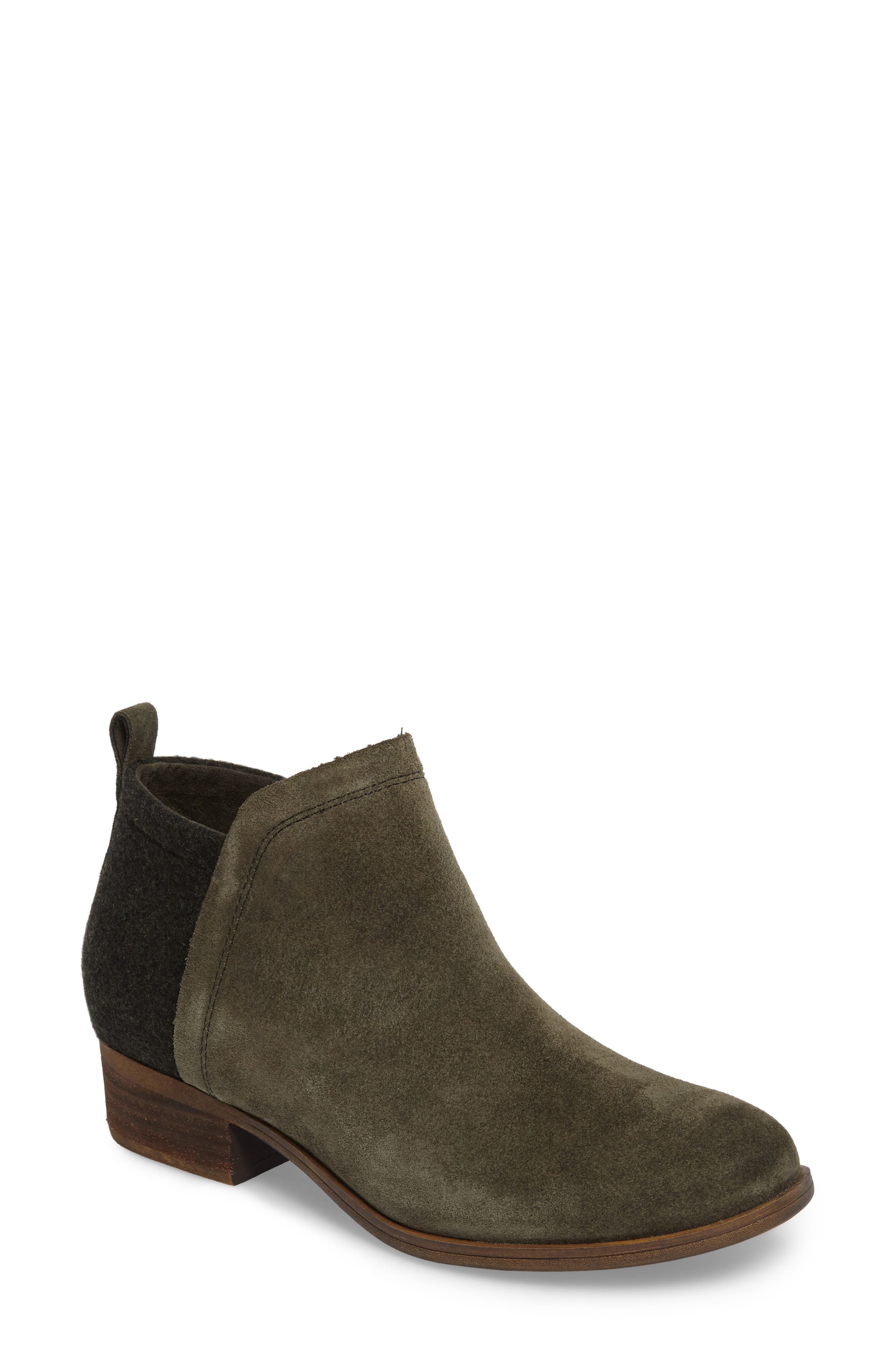 Deia Zip Bootie, Main, color, FOREST SUEDE