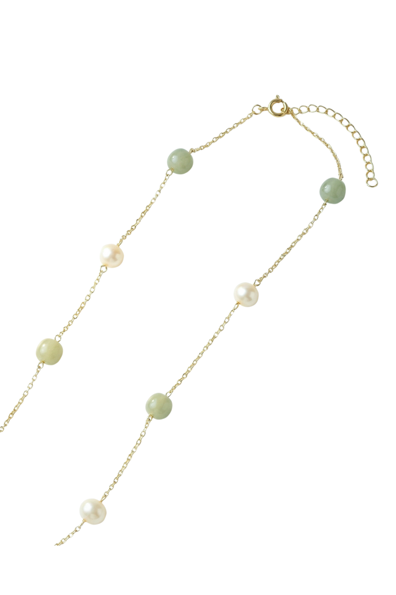 Olivia Jade and Pearl Necklace, Alternate, color, Light Green