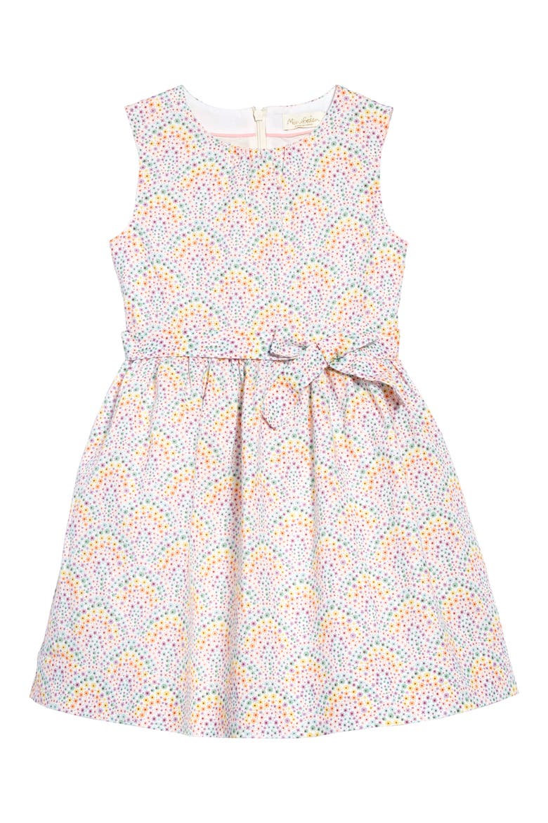 Ditsy Floral Linen & Cotton Dress, Main, color, IVORY DAISY RAINBOW