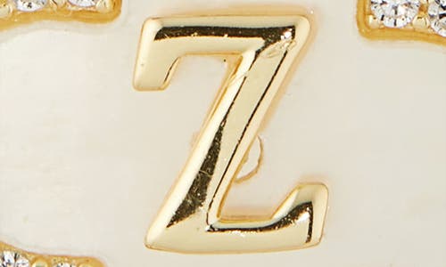 Argento Vivo Sterling Silver Clover Mother-of-pearl Initial Pendant Necklace In Gold