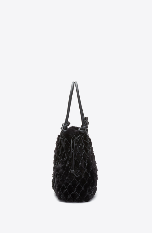 3.1 Phillip Lim Faux Fur Macrame Mini Sac In Black