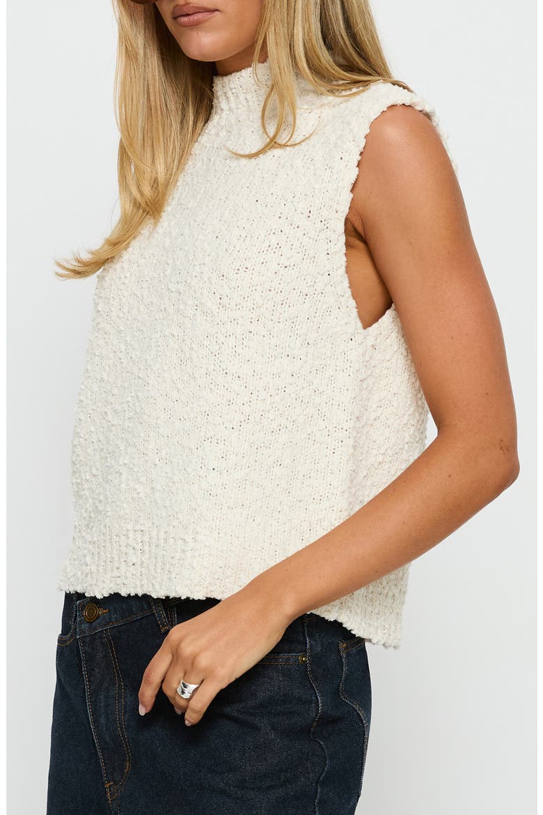 Lanette Mock Neck Sleeveless Bouclé Sweater, Alternate, color, CREAM