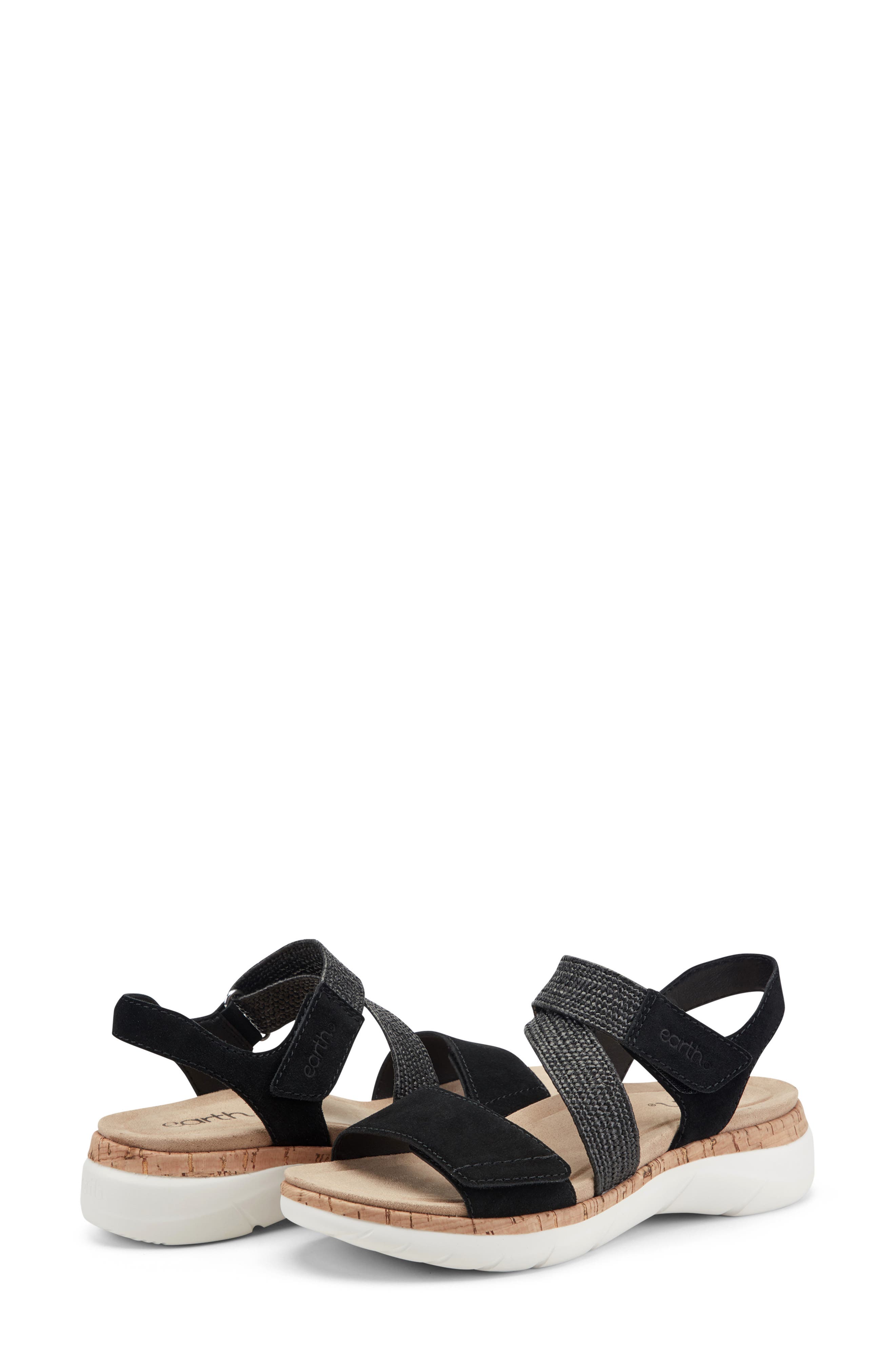 Earth<sup>®</sup> Reston Ankle Strap Platform Sandal, Alternate, color, Black