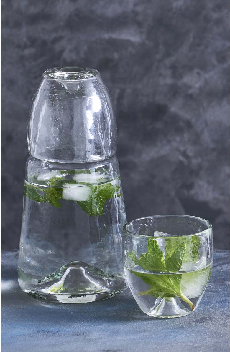 The Collective Home Pebbled Bedside Carafe Set, Alternate, color, Clear