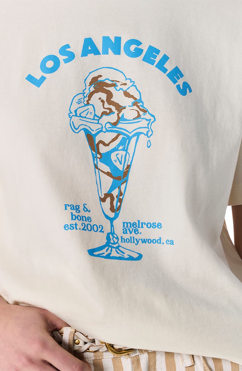 rag & bone Los Angeles Ice Cream Cotton Graphic T-Shirt, Alternate, color, Chalk