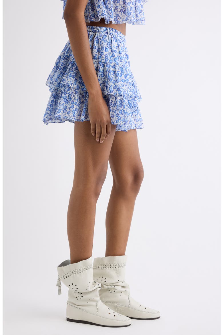 Jocadia Ruffle Cotton Miniskort, Alternate, color, BLUE