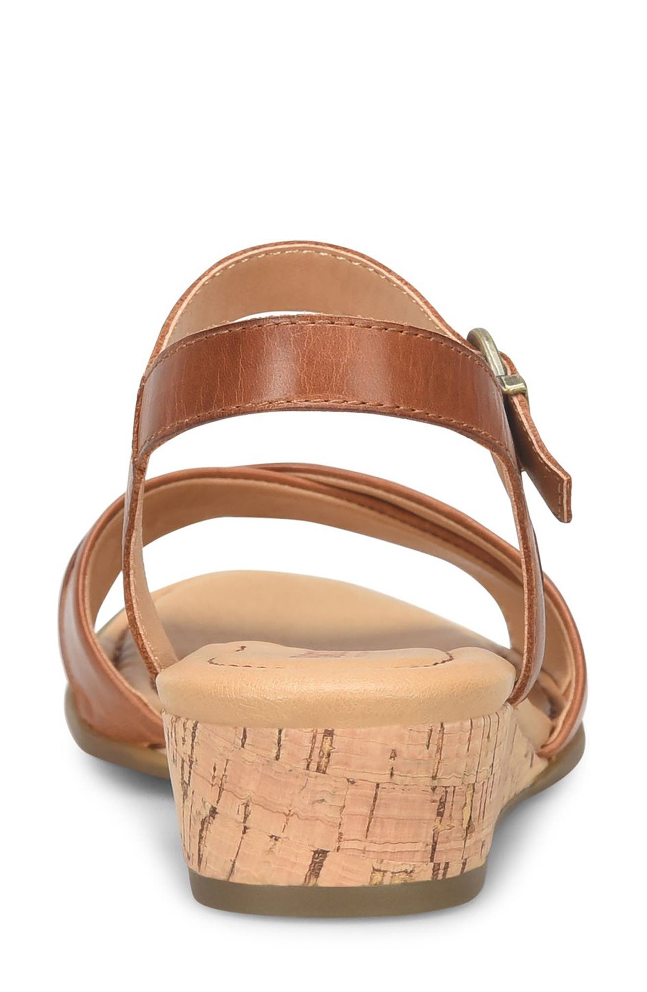 Paige Wedge Sandal, Alternate, color, BROWN LEATHER