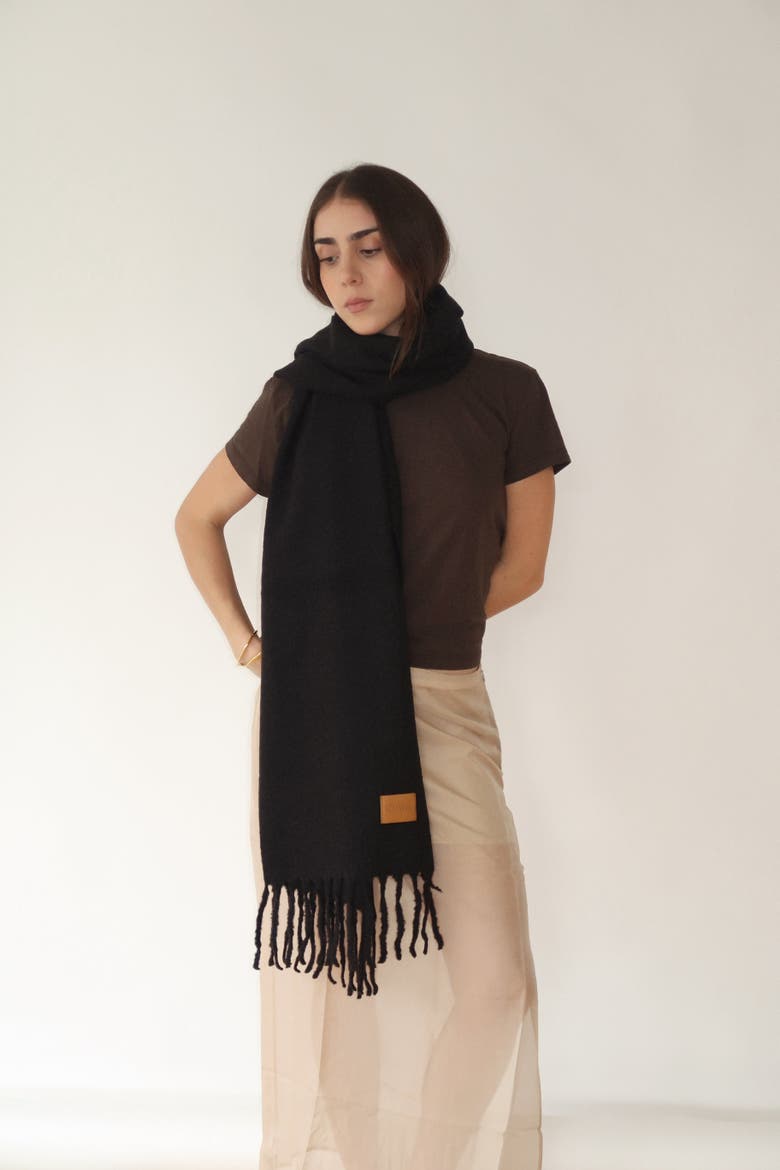 Sweater Scarf, Alternate, color, Black