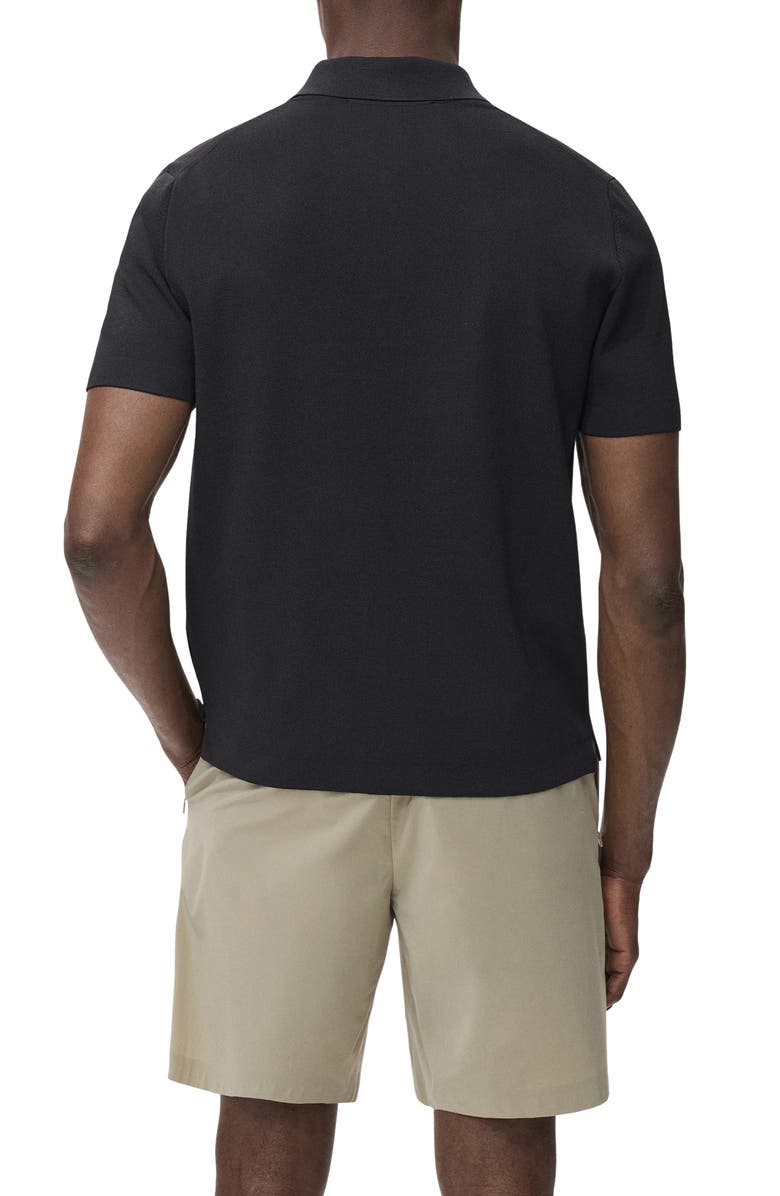 MANGO CoolMax<sup>®</sup> Fine Knit Quarter Zip Polo, Alternate, color, Black
