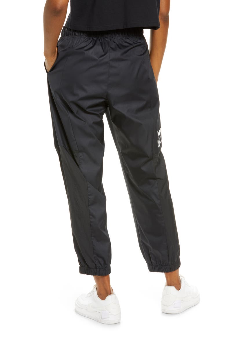Swoosh Woven Pants, Alternate, color, BLACK/ WHITE