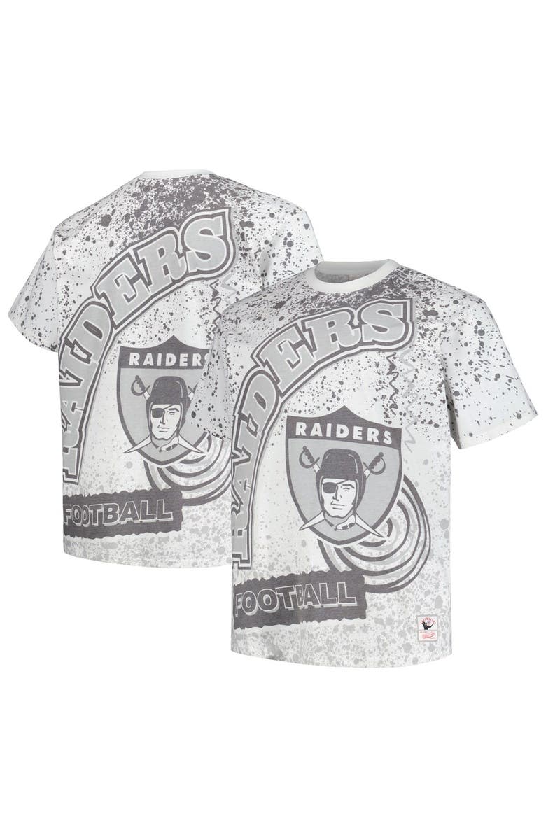 Mitchell & Ness Men's Mitchell & Ness White Las Vegas Raiders Big & Tall Allover Print T-Shirt, Main, color, 