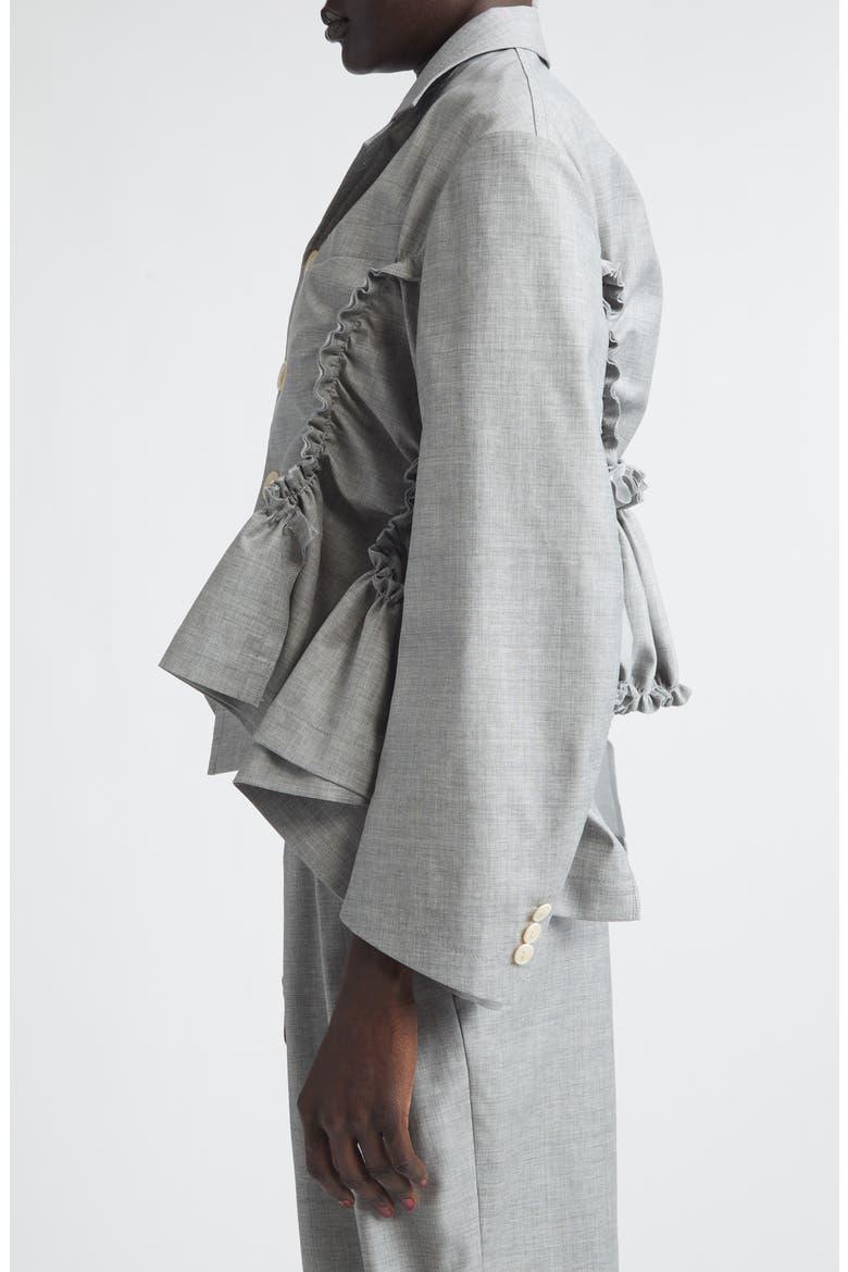 Yarn Dyed Single Breasted Tropical Wool Blazer, Alternate, color, TOP GRAY
