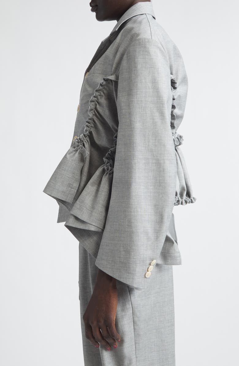 Tao Comme des Garçons Yarn Dyed Single Breasted Tropical Wool Blazer, Alternate, color, Top Gray