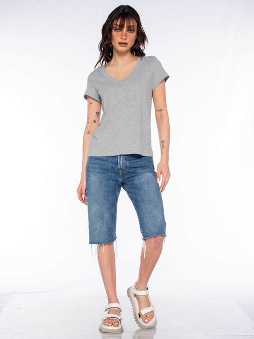 Wilt Clothing Slim Deep V-neck Rib Back Tee In White