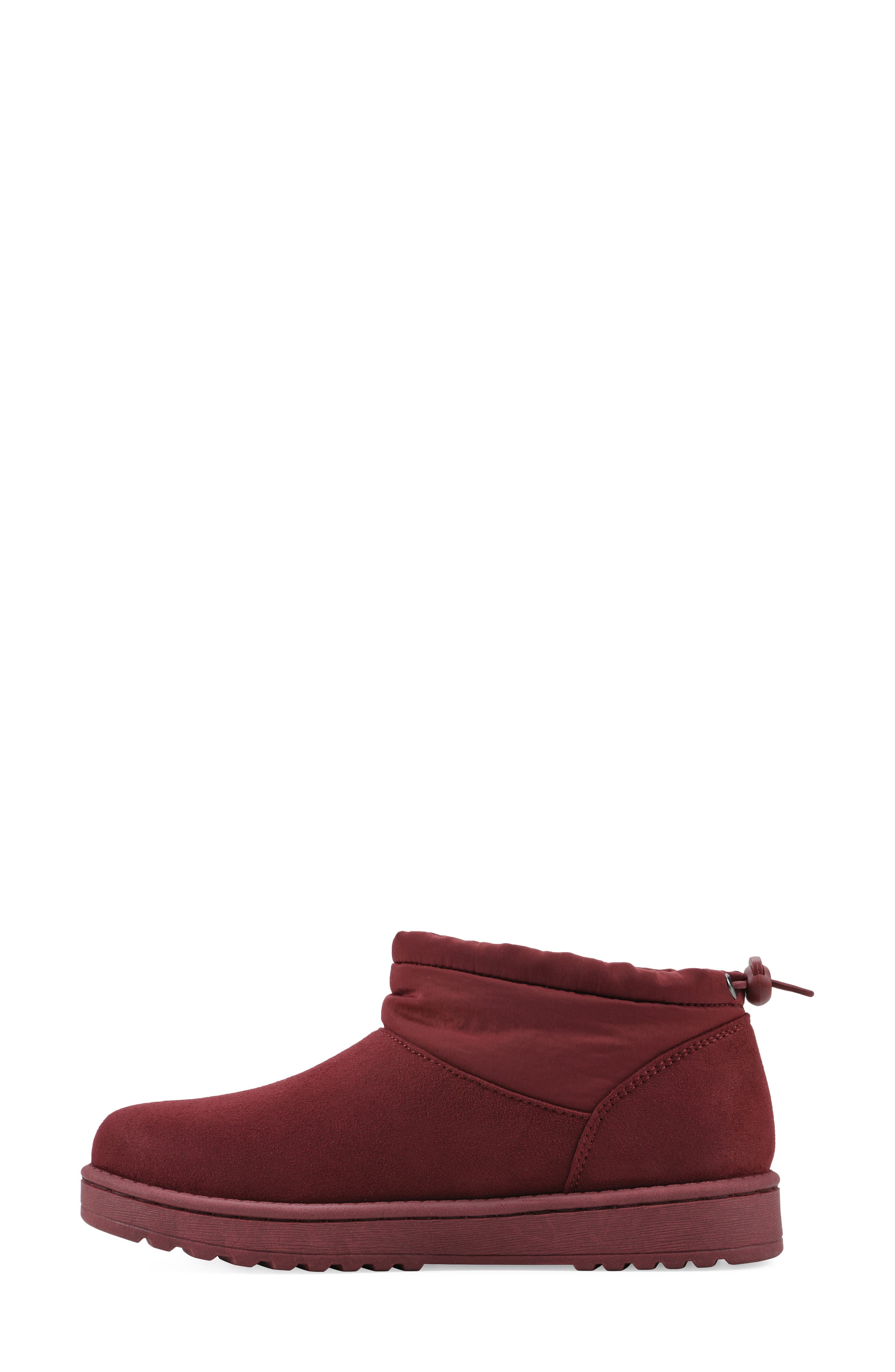 Idle Faux Fur Lined Bootie, Alternate, color, BURGUNDY/ FABRIC