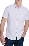 W.R.K Slim Fit Micro Diamond Reworked Short Sleeve Button-Down Shirt