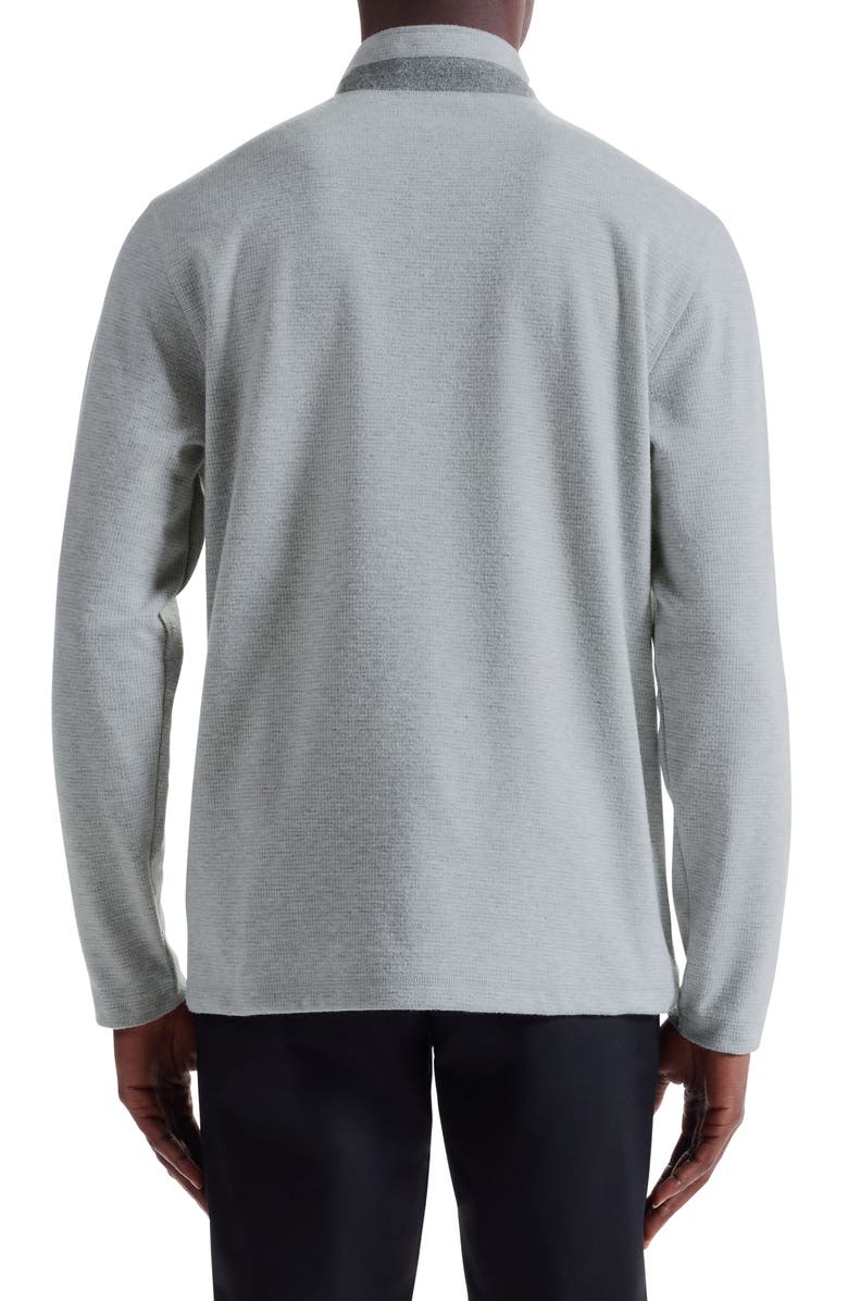 Bugatchi Houndstooth Patern Quarter Zip Top, Alternate, color, Cement