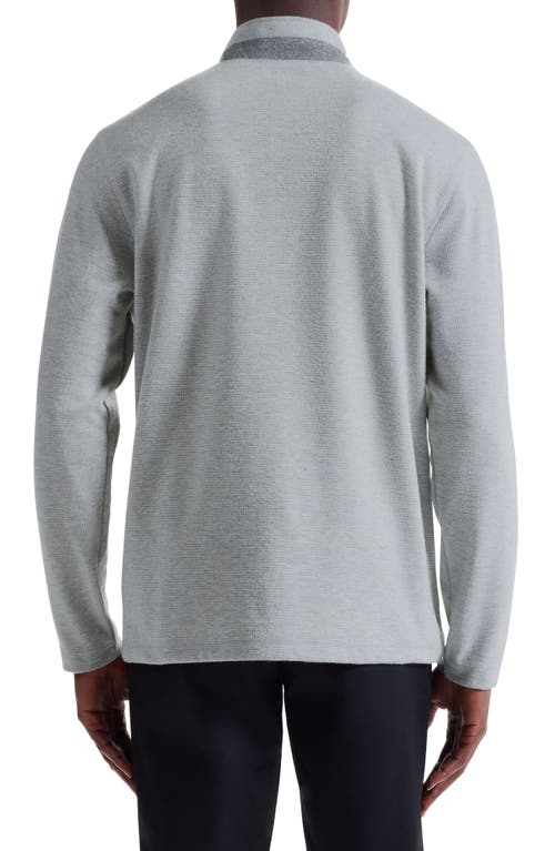 Bugatchi Houndstooth Patern Quarter Zip Top In Gray