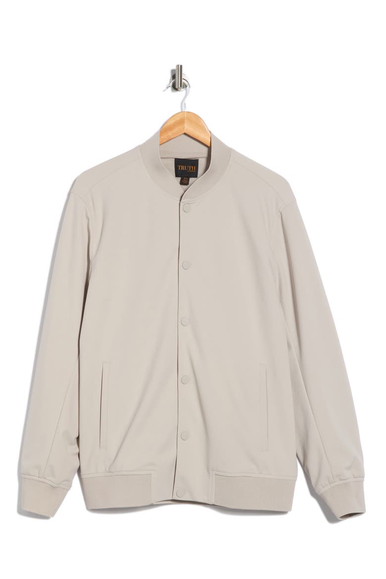 Snap Bomber Jacket, Alternate, color, BONE