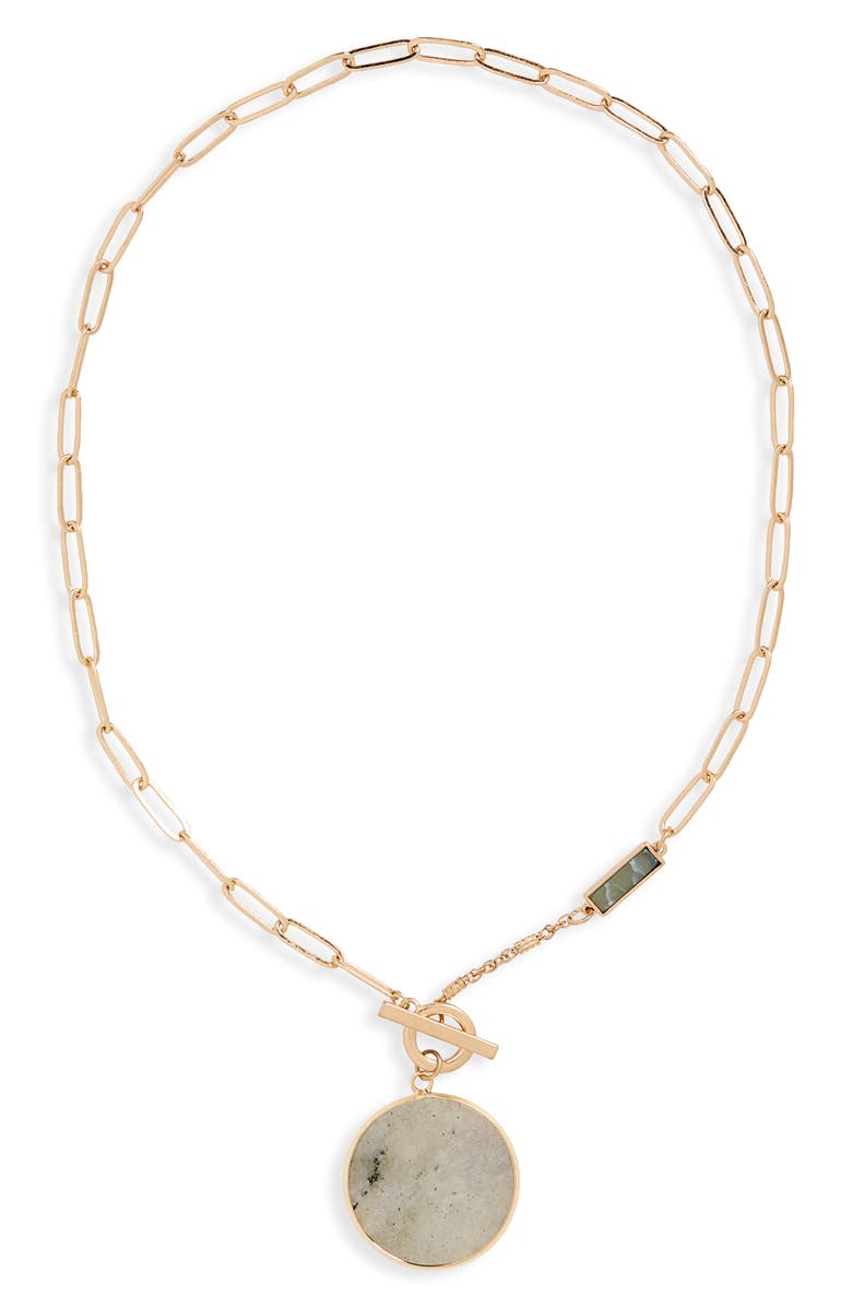 Nordstrom Agate Disc Pendant Necklace, Main, color,