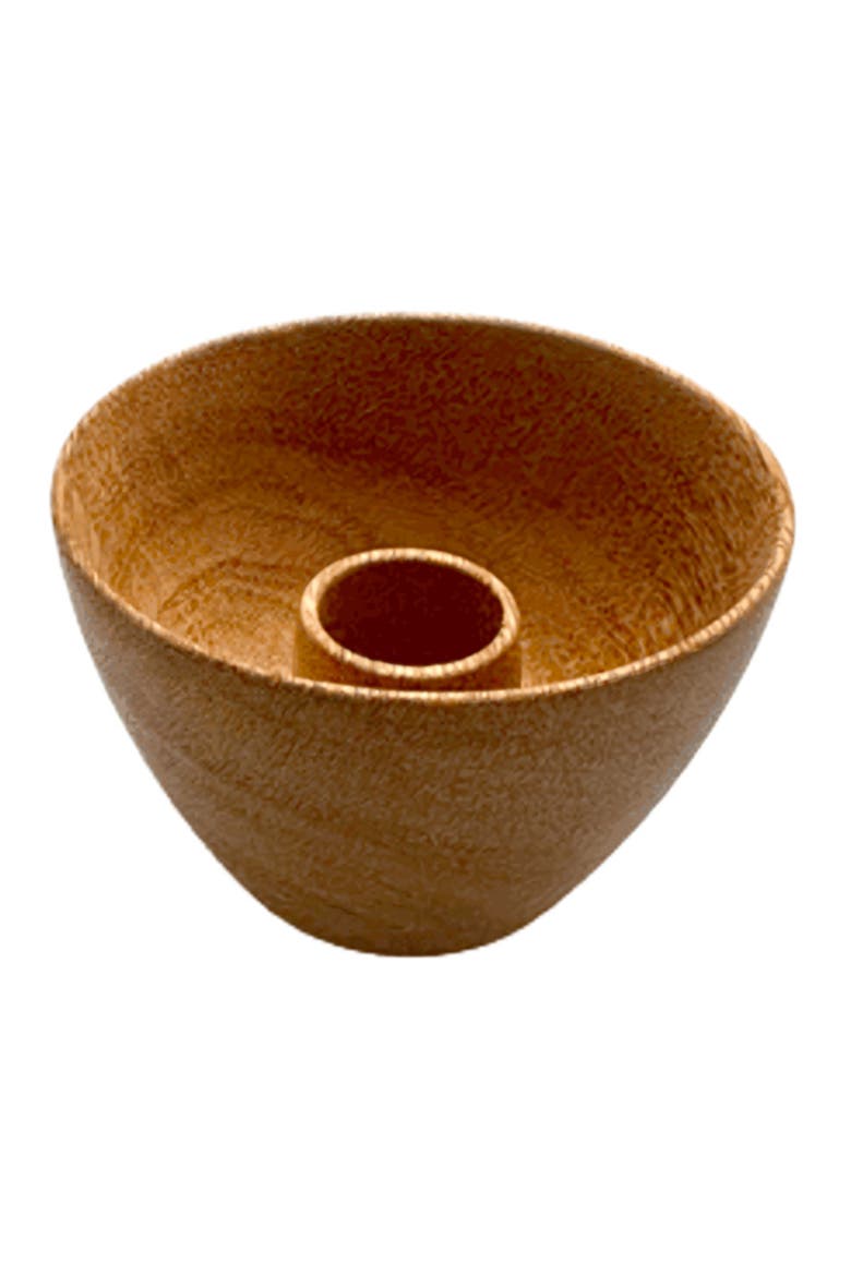 Mini Bowl Candleholder - Set of 2, Alternate, color, Mahogany