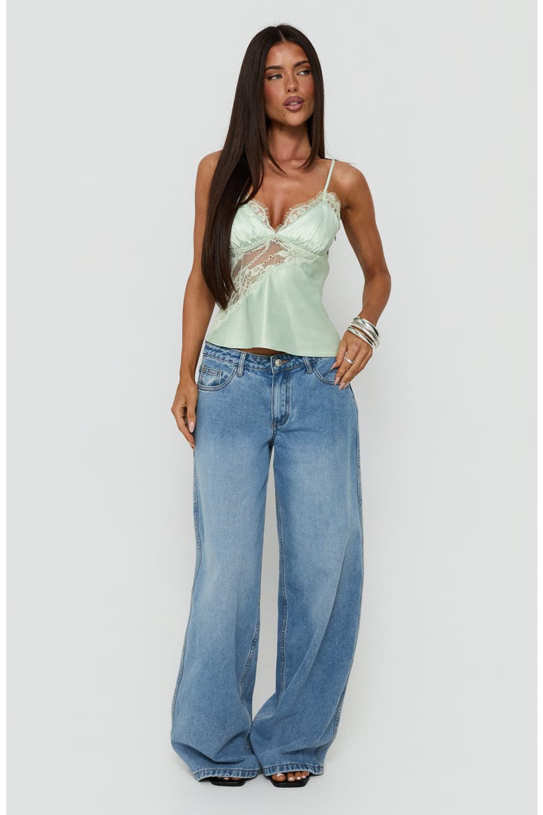 Annamari Lace Satin Cami Top, Alternate, color, GREEN