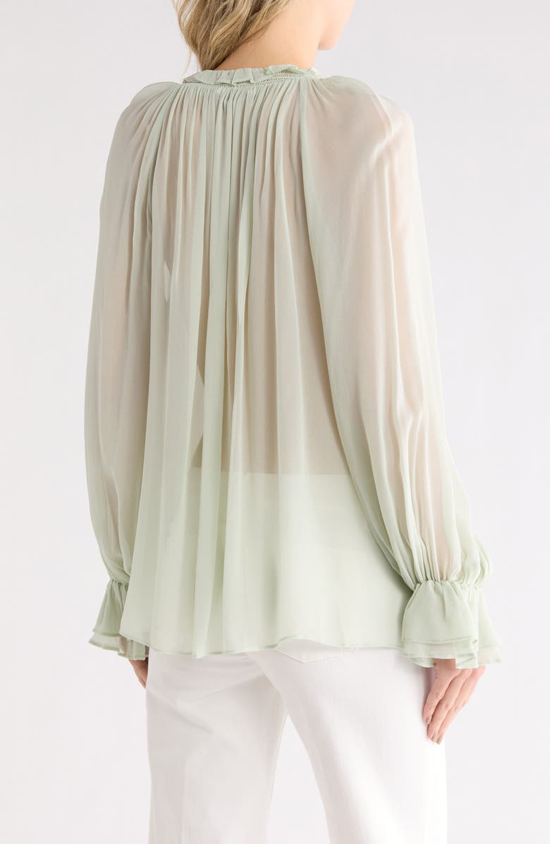 Alice + Olivia Josephine Tie Neck Top, Alternate, color, Green Tea