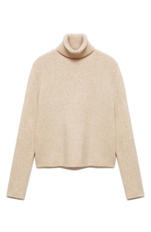 Shop Mango Mariana Turtleneck Sweater In Ecru
