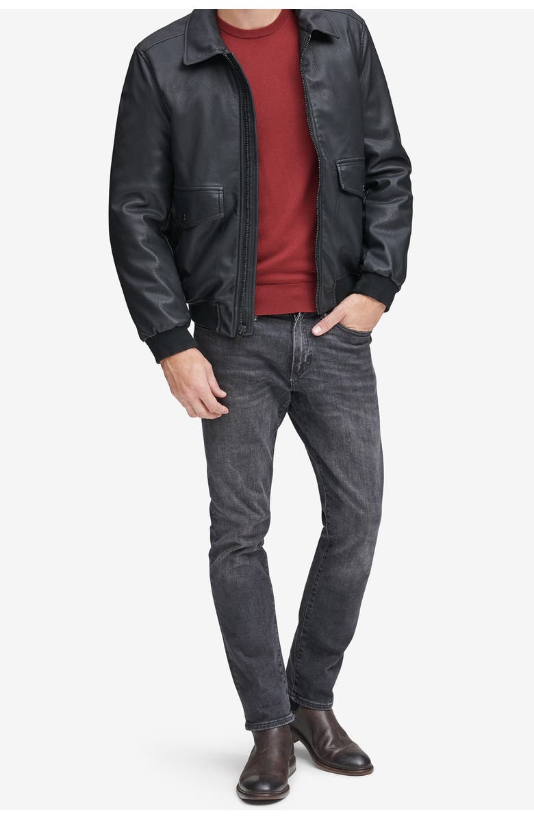 Andrew Marc Westerly Faux Leather Bomber Jacket, Alternate, color, 