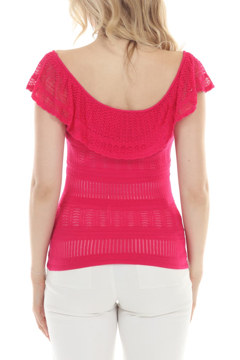 Ruffle Knit Top, Alternate, color, FUCHSIA
