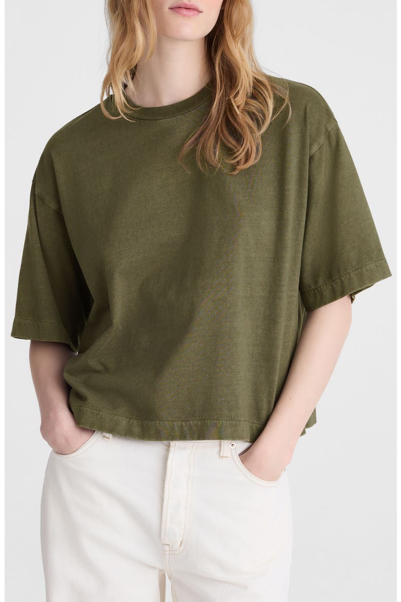 Allday Boxy Crop Cotton T-Shirt, Main, color, FADED IVY