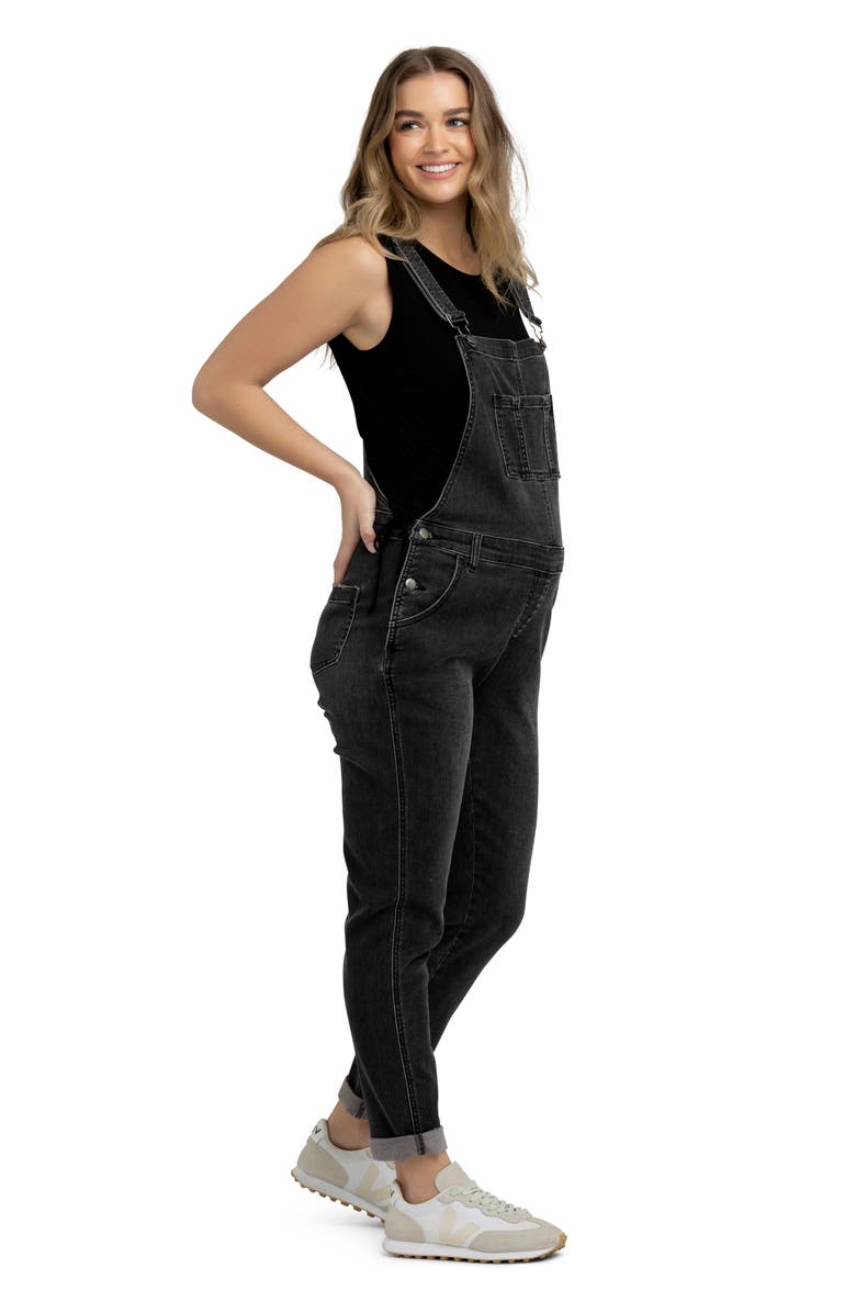Ripe Maternity Denim Overalls, Alternate, color, Black