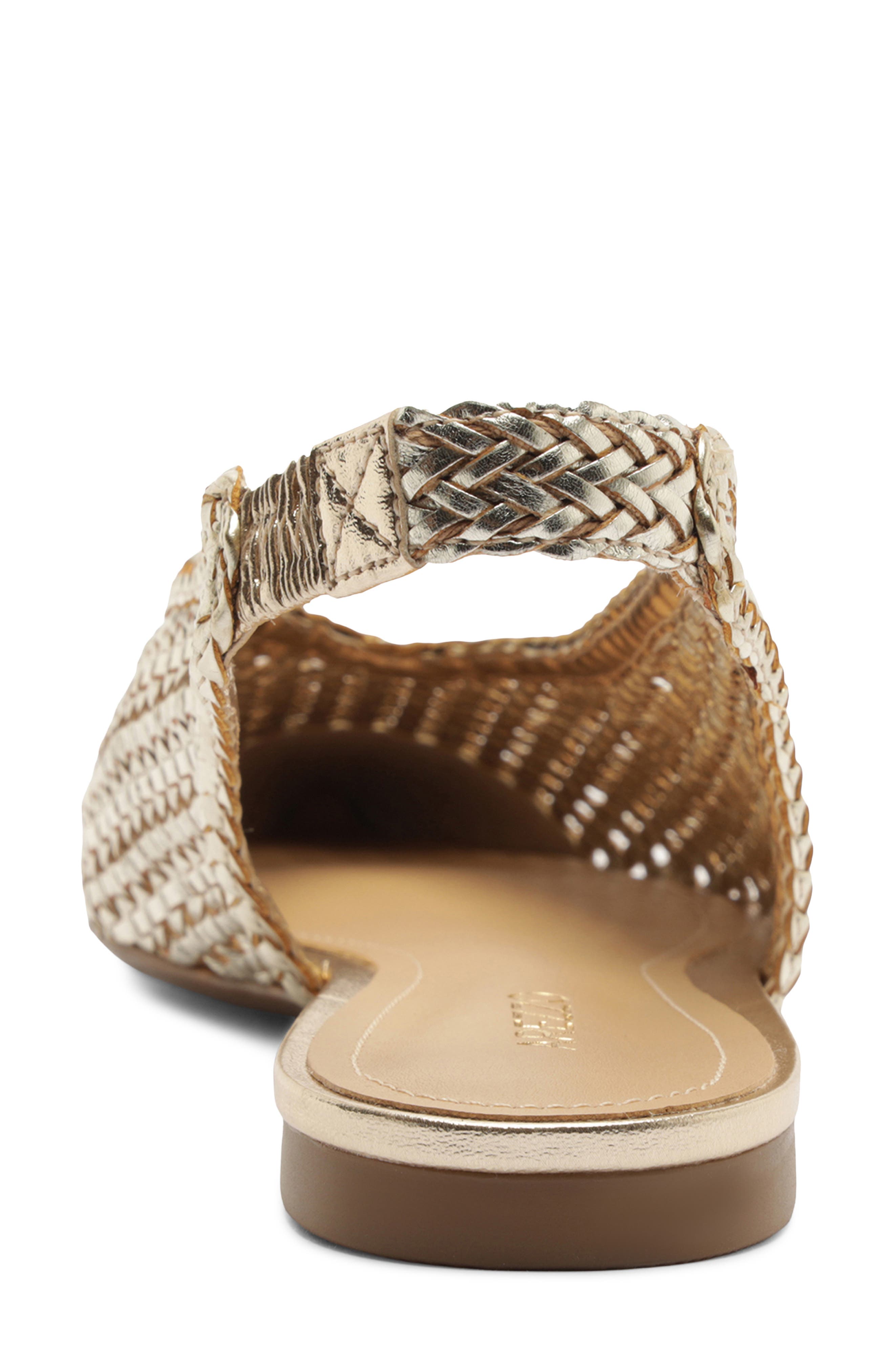 Arezzo Eva Slingback Pointed Toe Flat, Alternate, color, Platino