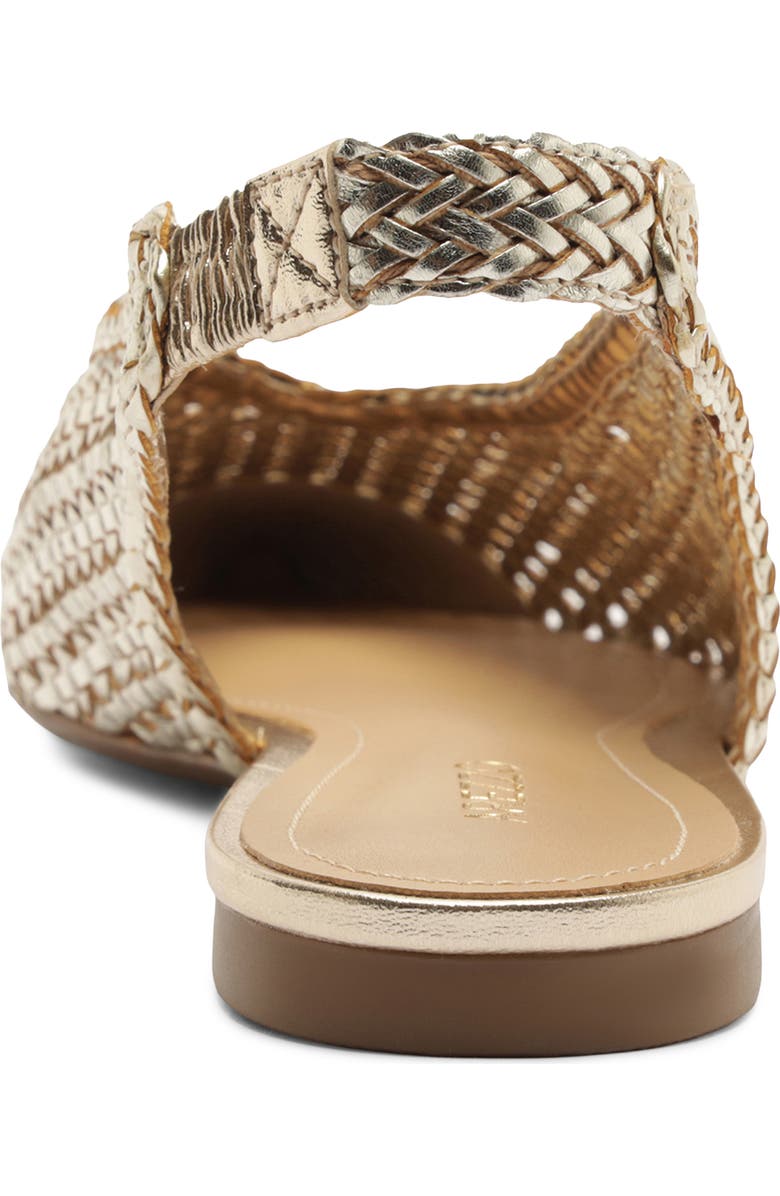 Arezzo Eva Slingback Pointed Toe Flat, Alternate, color, Platino