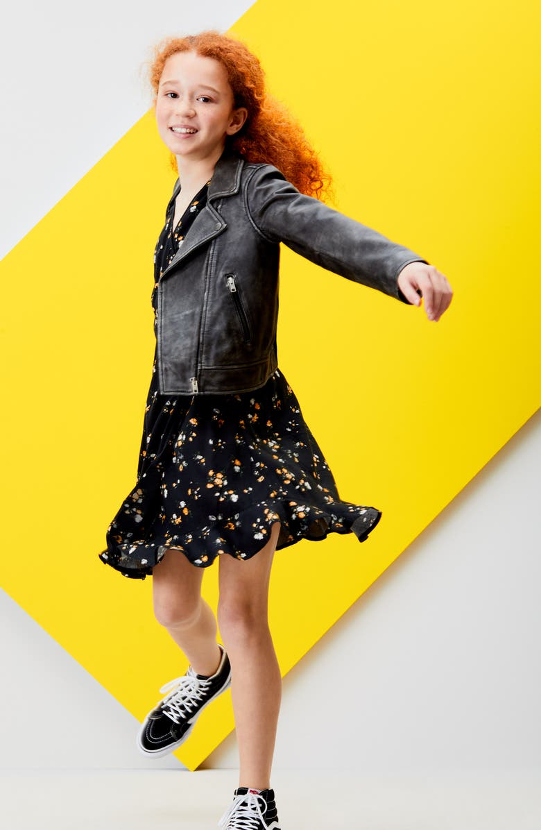 Treasure & Bond Washed Leather Moto Jacket, Alternate, color, 