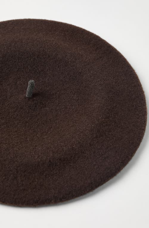 Brunello Cucinelli Wool Beret In Brown