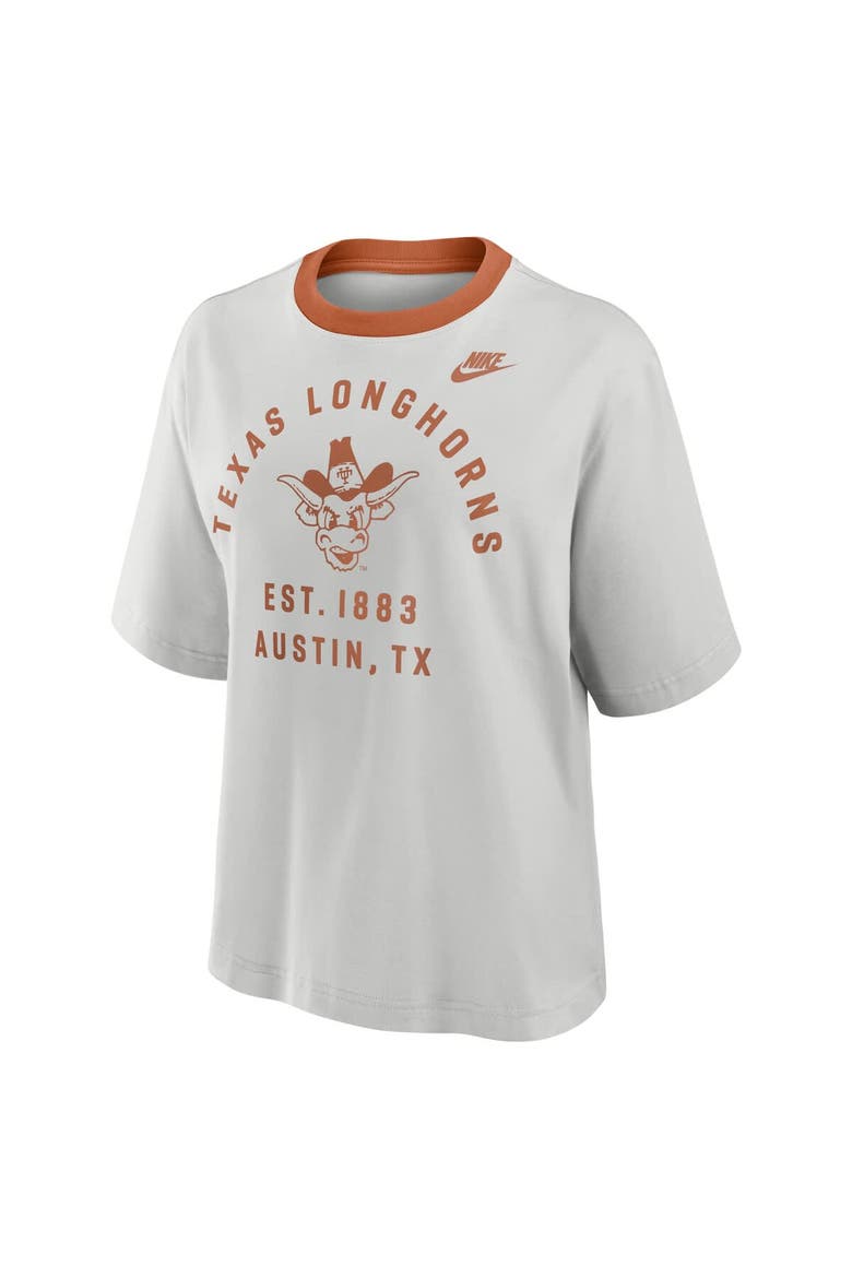 Women's Nike Gray Texas Longhorns Legacy Arch Script Boxy T-Shirt, Alternate, color, Gray