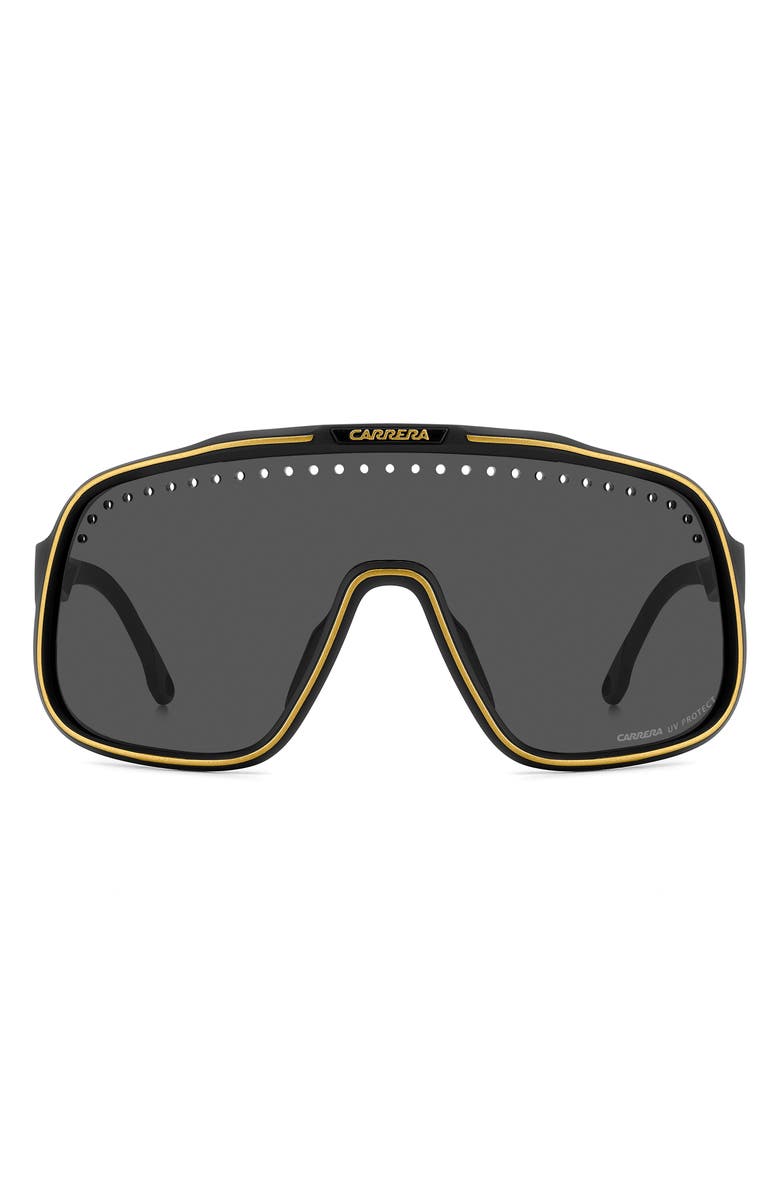 Carrera Eyewear C Sport 99mm Mask Shield Sunglasses, Main, color, Matte Black Gold/ Grey